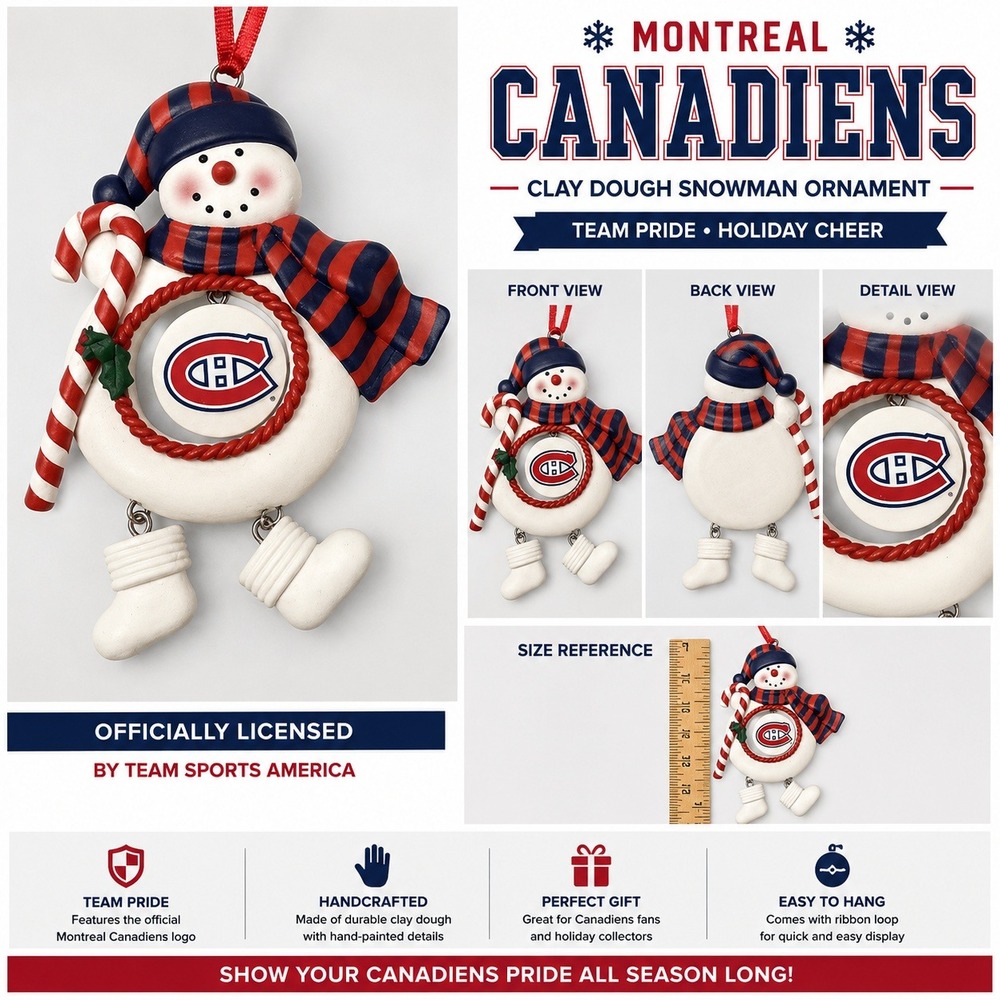NHL Montreal Canadiens Snowman Christmas Ornament Spinning Medallion New Tag‎